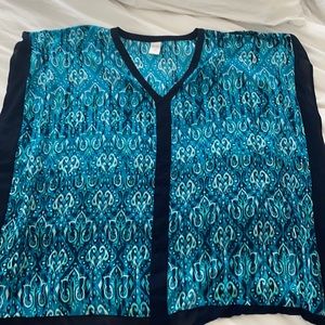 Coverup navy border and shades of blue pattern